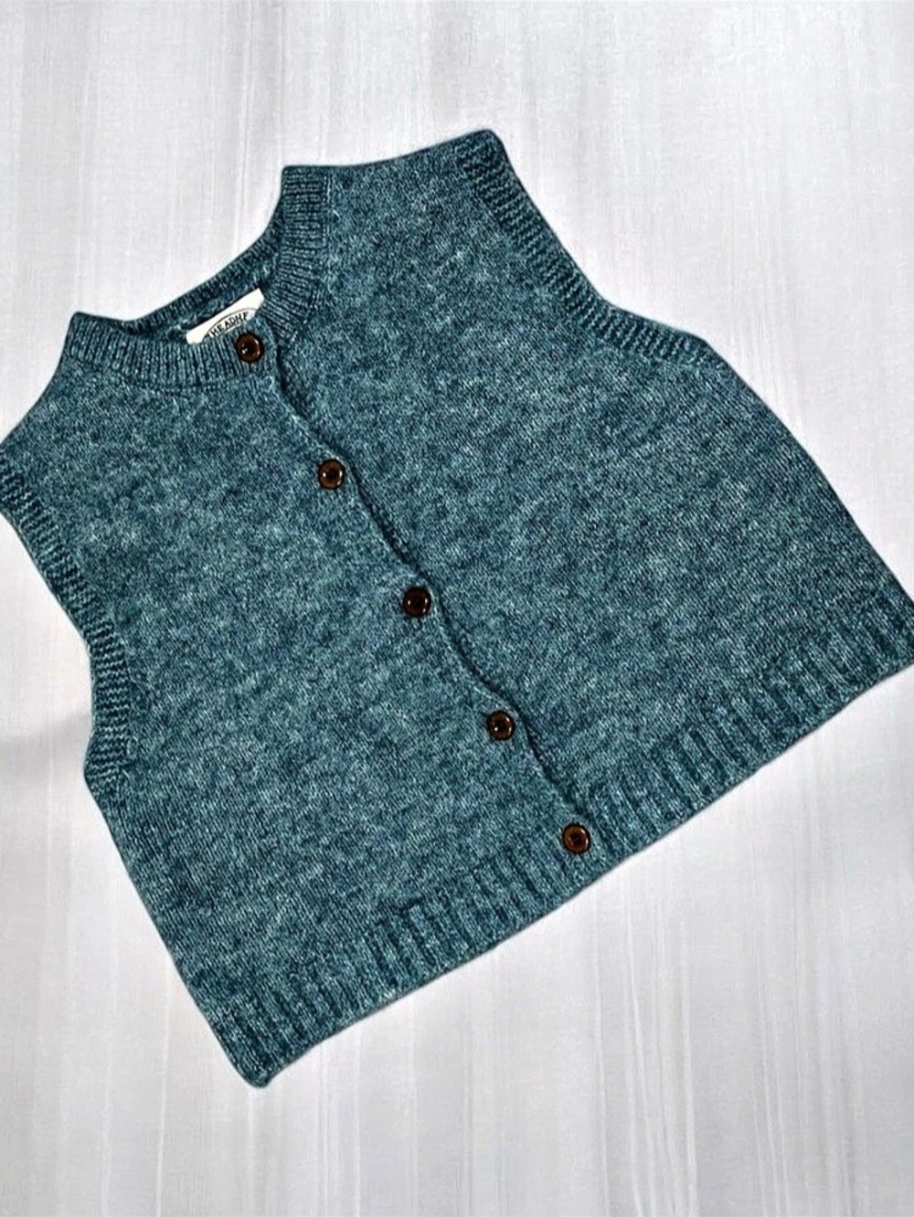 Vintage Vibe Teal Fuzzy Knit Vest
